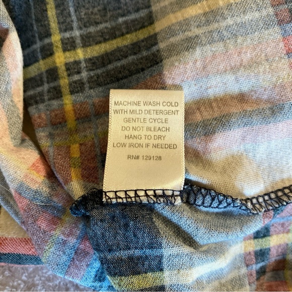 R N B Women XL Button Down Shirt Plaid Tartan Pockets Long Sleeve Casual Party - Picture 11 of 13